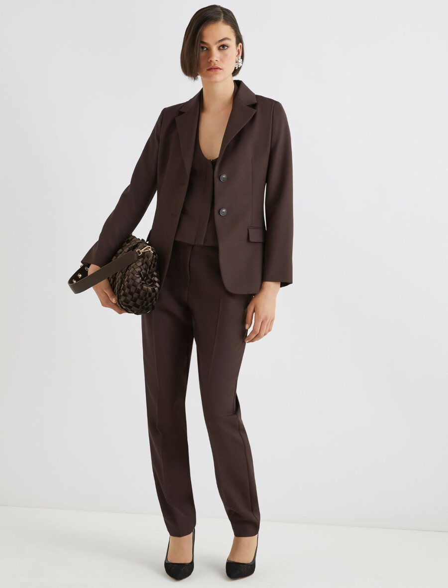 gilet dos ouvert - marron