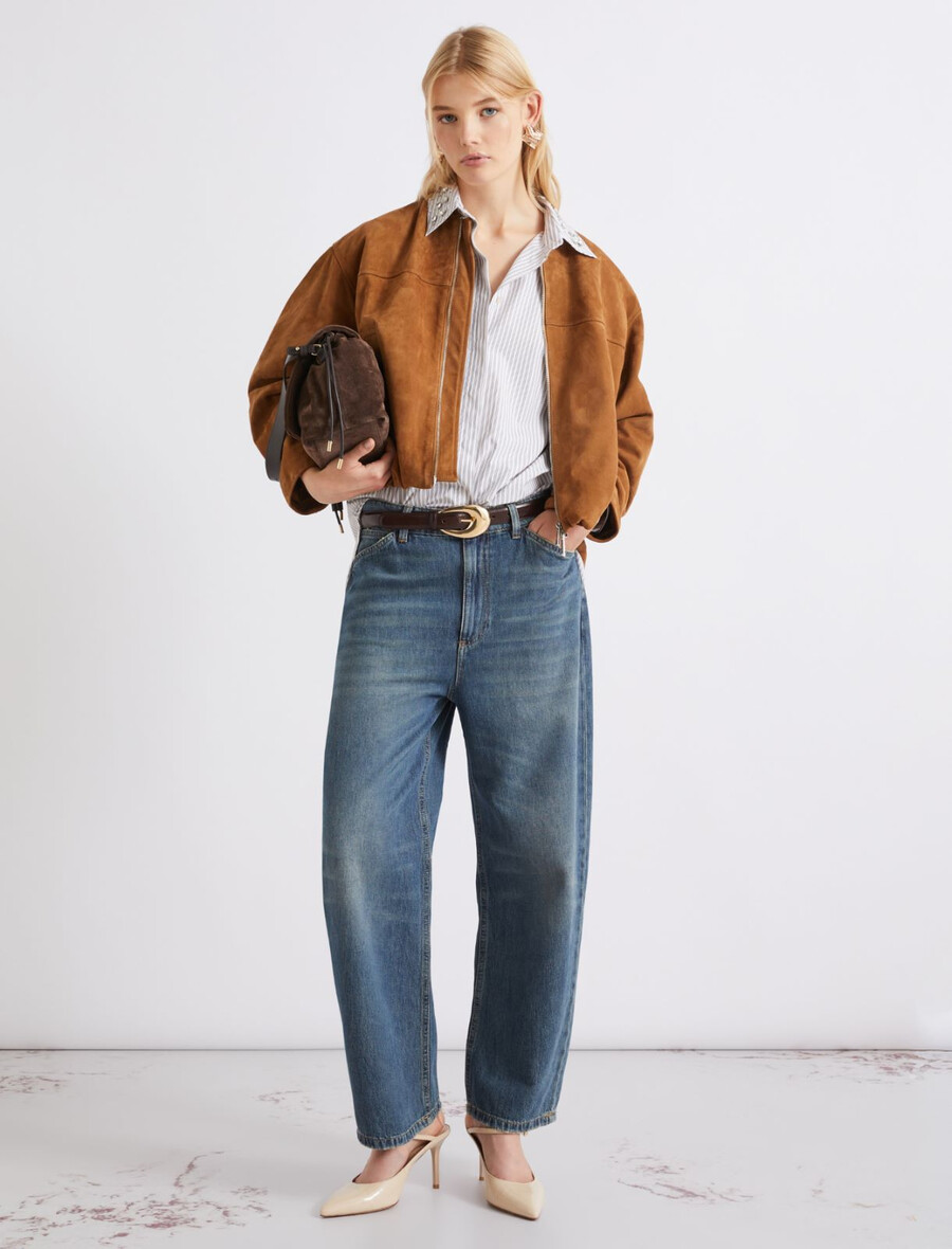 blouson en daim - camel