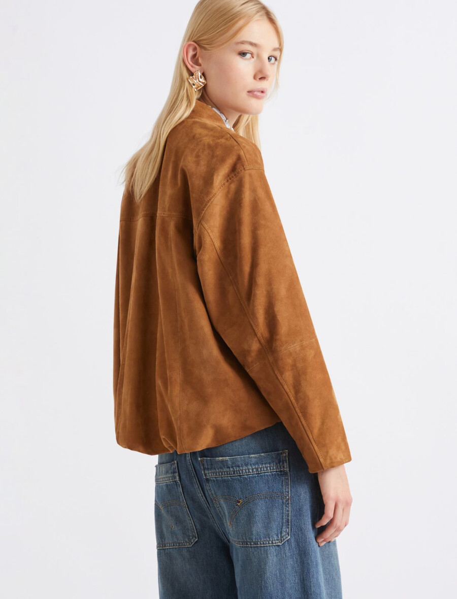 blouson en daim - camel