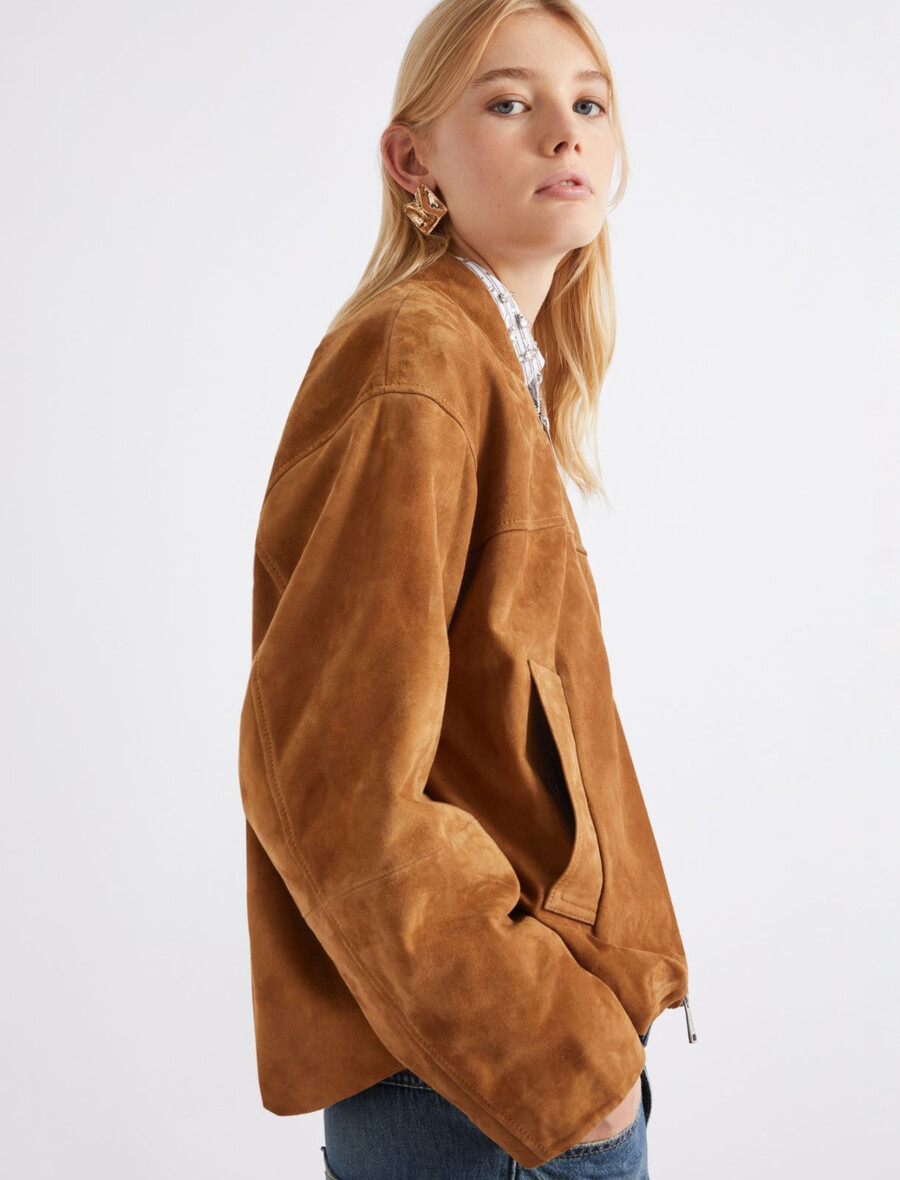 blouson en daim - camel