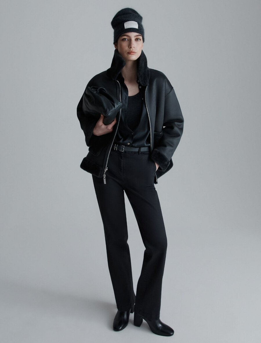 veste réversible coupe cocon - gris foncÉ