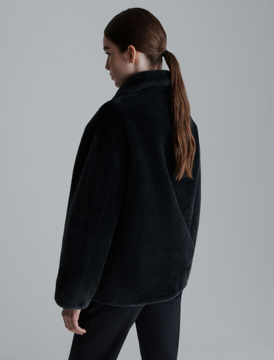 veste réversible coupe cocon - gris foncÉ